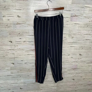 Ettitwe Anthropologie blue striped pants red  xs